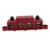 Power Distribution Block Bus Bar with Cover for Boat/Car/RV/Yacht, 4 x 5/16" Posts, 6 x #8 Screws Terminals, Max 48V 250A (5/16", Red) view 2