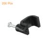 uxcell Cable Clips with Steel Nail, 200Pcs 9mm/0.35" Plastic Cable Wire Clips, Ethernet Cable Clips Nail in Cable Clips for Home Wires Cables Cords Management, Black view 3
