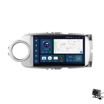 ADMLZQQ for Toyota Yaris 2012-2017 Car Stereo Radio Car-Play Android Auto,9 Inch Touch Screen 2 Din GPS Sat Navi Multimedia with Bluetooth 4G+WiFi+Backup Camera+SWC+Mirror Link,Y3 4+64g