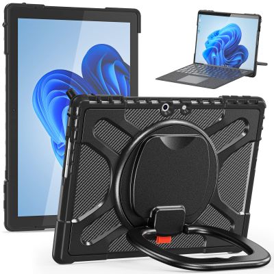 ZXHYliang Case for Microsoft Surface Pro 9 13 inch 2022 with Rotatable Kickstand and Hand Ring, Compatible with Type Cover Keyboard. (Black)