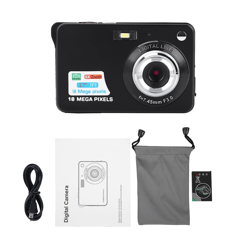 Pilipane Kids Camera, HD Digital Babies Camera, HD Digital Video Cameras for Toddler 2 7 Inch Screen, 1080P Video, Safe and for Long-Lasting Toy Camera for Kids(Black)