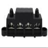 Power Distribution Block Bus Bar with Cover for Boat/Car/RV/Yacht, 4 x 3/8" Posts, 6 x #8 Screws Terminals, Max 48V 250A (3/8", Black) view 2
