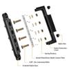 Power Distribution Block Bus Bar with Cover for Boat/Car/RV/Yacht, 4 x 3/8" Posts, 6 x #8 Screws Terminals, Max 48V 250A (3/8", Black) view 3