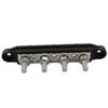 Power Distribution Block Bus Bar with Cover for Boat/Car/RV/Yacht, 4 x 3/8" Posts, 6 x #8 Screws Terminals, Max 48V 250A (3/8", Black) view 4