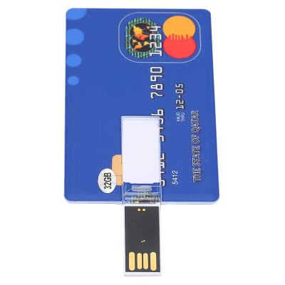 QANYEGN 32GB USB Flash Drive, Bank Credit Card Shaped Memory Stick Storage, Perfect for Data Storage and File Transfer