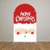 Christmas Party Arch Backdrop Cover 3x6.5ft Stretchy Spandex Fabric White Bearded Santa Claus Background for Xmas Party Decoration GX-2060 view 2