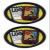 Set of Two - Patchion Geocaching Log and GPS Merit - Round 1.5" - Black Hook and Loop - Embroidered Patch/Badge/Emblem view 1