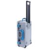 ColorCase Pelican Air 1535 Carry-on Case Silver - Medium Size Waterproof Case with Gray Padded Microfiber Dividers & Convoluted Lid Foam - Blue Handles & Latches view 2