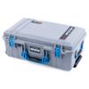 ColorCase Pelican Air 1535 Carry-on Case Silver - Medium Size Waterproof Case with Gray Padded Microfiber Dividers & Convoluted Lid Foam - Blue Handles & Latches view 3