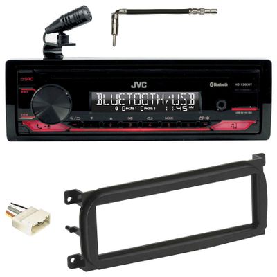 Audiosavings Bundle: Jvc Kd-X280BT 1-Din Car Stereo Digital Media Receiver Bundle With Metra 40-Cr10 Antenna Adaptor, Metra 70-6502 CD Wiring Kit + Metra 99-6503 In-Dash Install Mounting Kit (4 Items)
