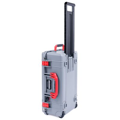 Pelican Air 1535 Carry-on Case Silver - Medium Size Waterproof Case - Red Handles & Latches