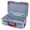 Pelican Air 1535 Carry-on Case Silver - Medium Size Waterproof Case - Red Handles & Latches view 2