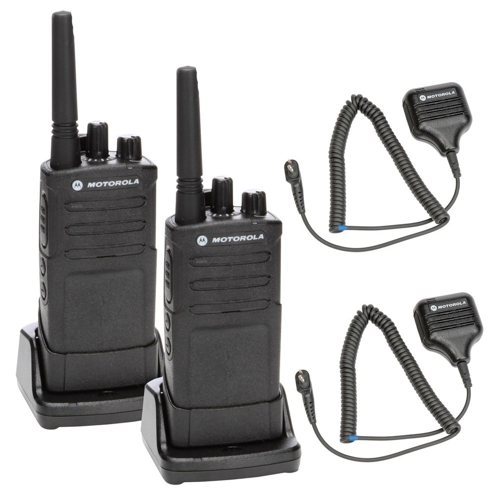 Motorola RMU2080 On-Site Rugged Two-Way Business Radio (RMU2080) + HKLN4606 Remote Speaker Mic (2-Pack)