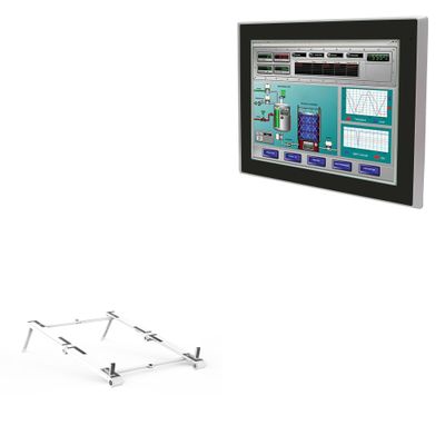 BoxWave Stand and Mount Compatible with AIS HMI-TCND0U-10AC - Pocket Aluminum Stand 3-in-1, Portable Multi Angle Viewing Riser - Metallic Silver