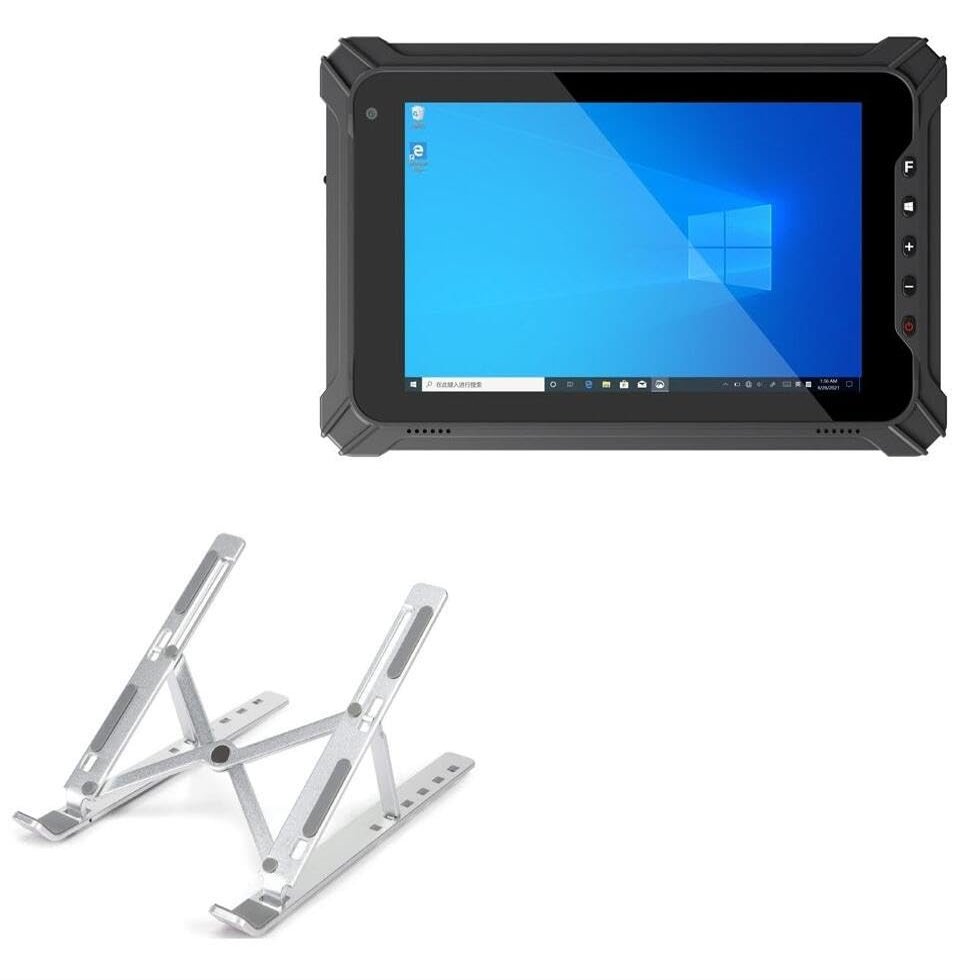 BoxWave Stand and Mount Compatible with Munbyn IRT06 - Compact QuickSwitch Stand, Portable Multi Angle Viewing Foldable Riser - Metallic Silver