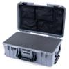 Pelican Air 1535 Carry-on Case by ColorCase - Silver - Medium Size Waterproof Case with Pick & Pluck Foam & Mesh Lid Organizer - Black Handles & Latches view 1