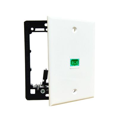 DIYTECH Fiber Optic Wall Plate, for SC/APC, Simplex, w/ 1-Gang Mounting Bracket, 1 Port - White