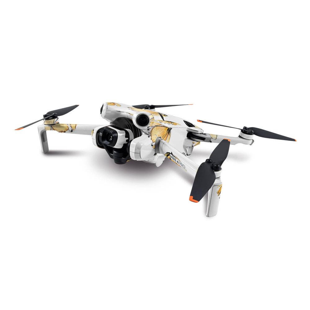 MightySkins Skin Compatible with DJI Mini 4 Pro - Yellow Poppy | Protective, Durable, and Unique Vinyl Decal wrap Cover | Easy to Apply, Remove, and Change Styles
