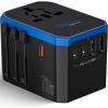Ceptics 70W World International Travel Plug Adapter - Powerful GaN Tech with Pd & QC 3.0 Dual 3X USB-C Power - 2 USB Ports Wall Charger Type I C G A Outlets 110V 220V A/C - EU Euro US UK (70-KU) view 1