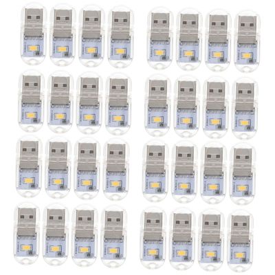 DOITOOL 32pcs Usb Mini Night Light Portable Eye-caring Atmosphere Lamp Warm Light Usb Powered for Bedroom Dorm Reading and Relaxation