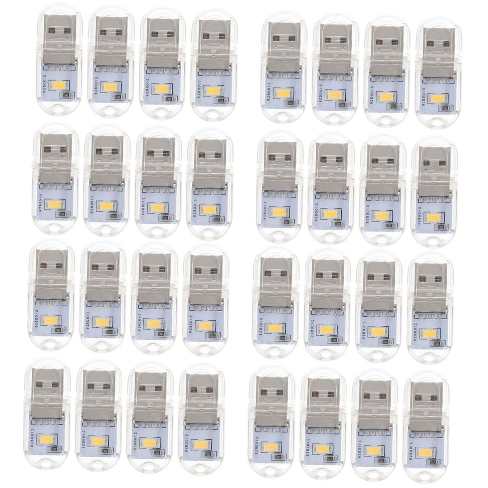 DOITOOL 32pcs Usb Mini Night Light Portable Eye-caring Atmosphere Lamp Warm Light Usb Powered for Bedroom Dorm Reading and Relaxation