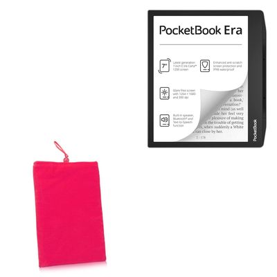 BoxWave Case Compatible with Pocketbook Era - Velvet Pouch, Soft Velour Fabric Bag Sleeve with Drawstring - Cosmo Pink