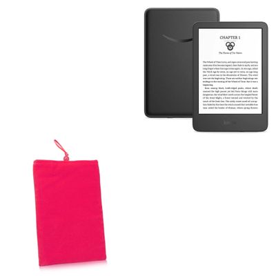 BoxWave Case Compatible with Amazon Kindle (11th Gen 2022) - Velvet Pouch, Soft Velour Fabric Bag Sleeve with Drawstring - Cosmo Pink