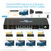 gofanco 4K 1x4 HDMI Extender Splitter Over CAT6/7 Ethernet Cable  4K 60Hz 4:4:4, 197ft/60m, HDMI Loopout, HDR, HLG, HDCP 2.2, PoC, Dual IR, EDID, 5.1-ch Audio, Audio Extraction (HD20Ext4P-LT) view 4