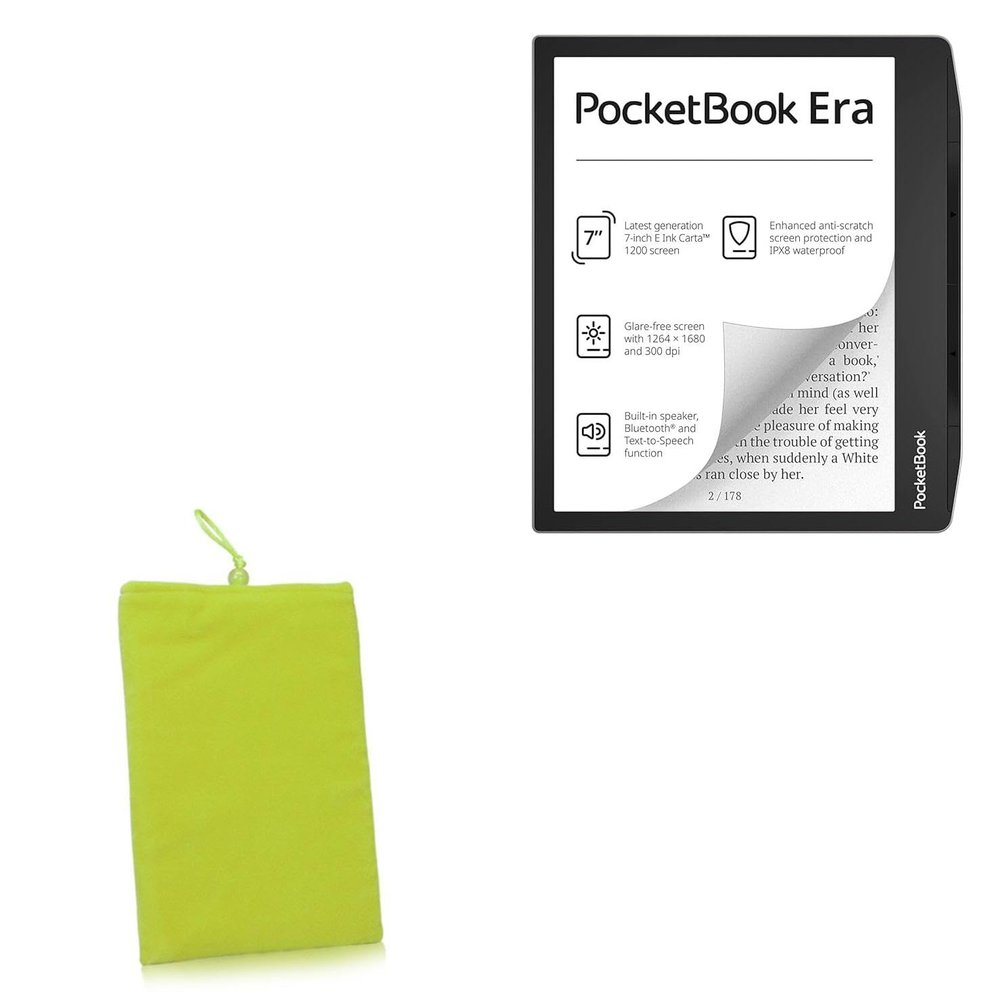 BoxWave Case Compatible with Pocketbook Era - Velvet Pouch, Soft Velour Fabric Bag Sleeve with Drawstring - Olive Green