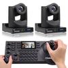 Chameye NDI PTZ Camera 20x Optical Zoom AI Auto Tracking (NDI HX3 Certified) HDMI PTZ Camera for Church Live Streaming, PoE PTZ Controller Keyboard, NDI PTZ Bundle C720Nx2+E300 (K220N) view 1