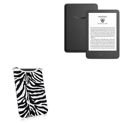 BoxWave Case Compatible with Amazon Kindle (11th Gen 2022) - Zebra Plush SlipSuit, Animal Print Padded Soft Sleeve
