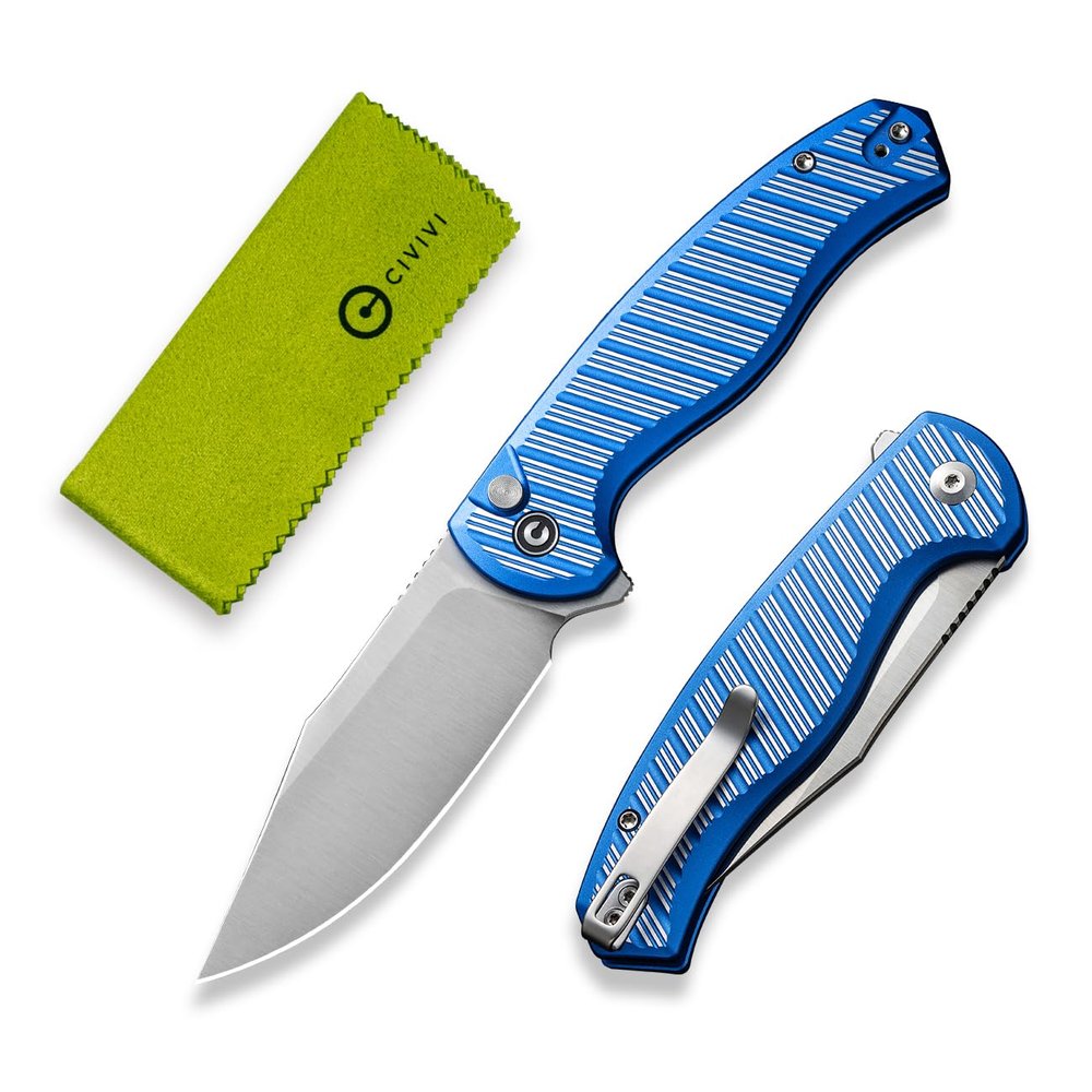 CIVIVI Stormhowl Pocket Knife, Folding Knife with 3.3" Nitro-V Steel Blade Stylish Aluminum Handle Flipper and Button Opener Cool Knife for Gift,EDC C23040B-2