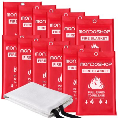 12 Pack Fire Blanket for Home, Kitchen, Camping, Warehouse