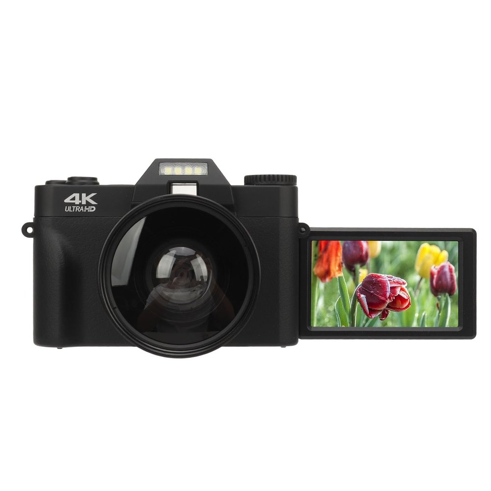 5K Digital Camera 180 Rotating Screen, Vlog Camera Autofocus 16x Digital Zoom, Compact Camera Photo with Pause Function for Beginners Gift