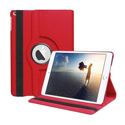 360 Rotating Leather Case Cover For Apple iPad (2017) 9.7-inch/iPad 5th Gen Red