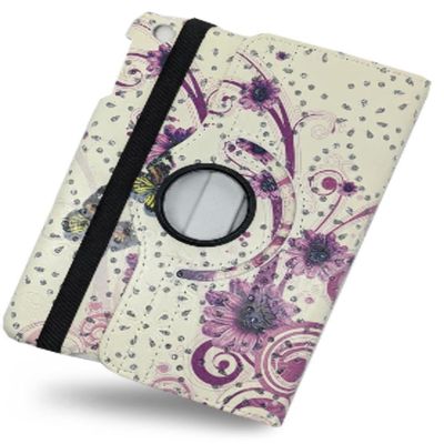 360 Rotating Leather Case Cover For Samsung Galaxy Tab S4 10.5" T830 /T835 /T837 Purple Flower