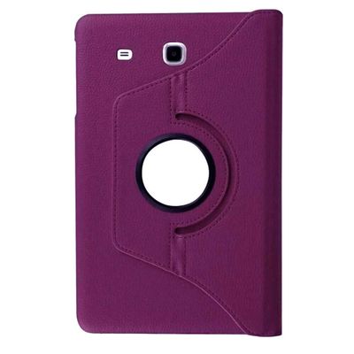 360 Rotating Leather Kickstand Case Cover For Samsung Galaxy Tab E Nook 9.6 Inch Purple