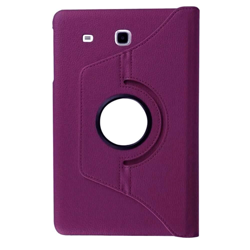 360 Rotating Leather Kickstand Case Cover For Samsung Galaxy Tab E Nook 9.6 Inch Purple