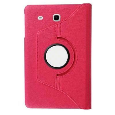 360 Rotating Leather Kickstand Case Cover For Samsung Galaxy Tab E Nook 9.6 Inch Pink