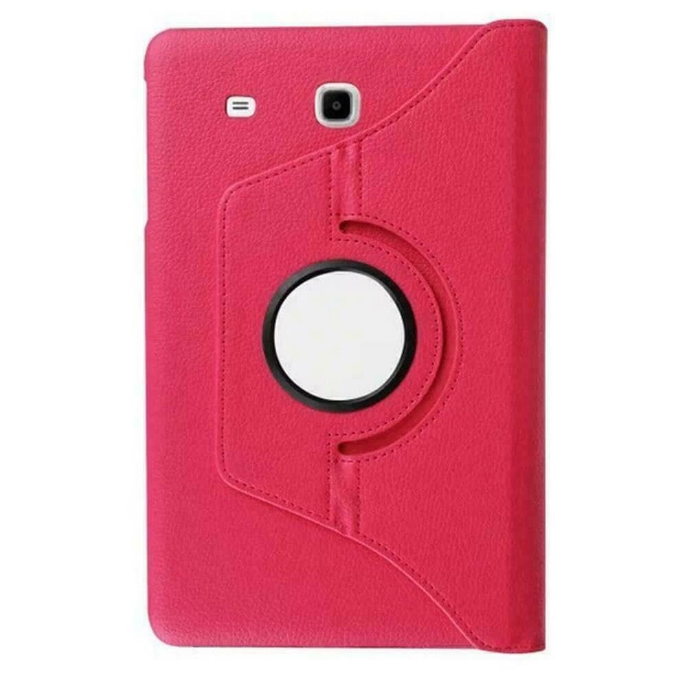 360 Rotating Leather Kickstand Case Cover For Samsung Galaxy Tab E Nook 9.6 Inch Pink