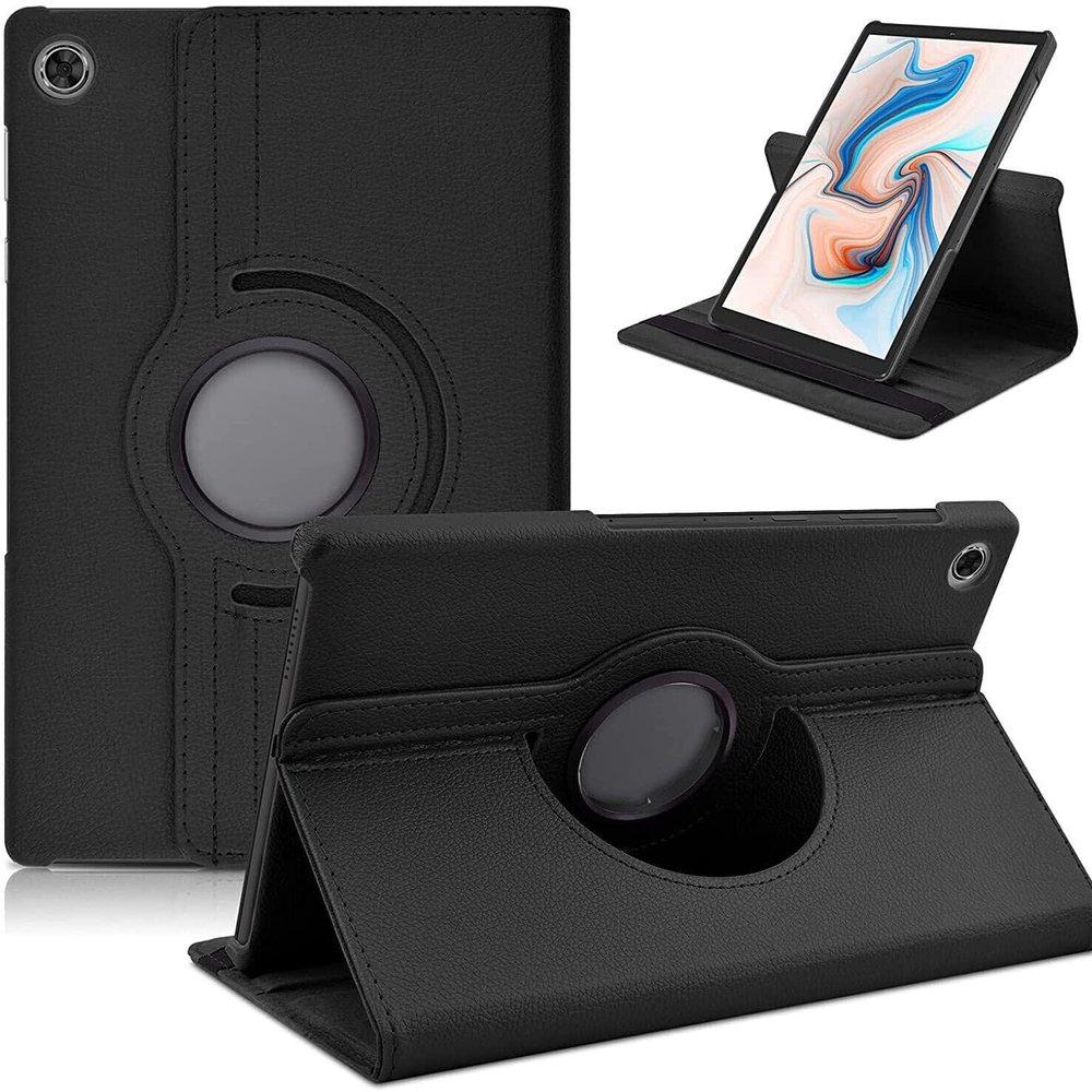 360 Rotating Leather Case Cover Samsung Galaxy Tab A8 10.5" (2021) X200 /X205 Black