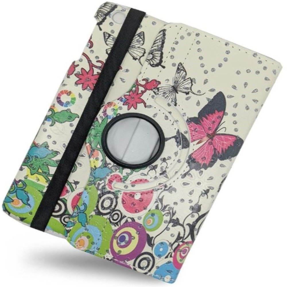 360 Rotating Leather Case Cover For Samsung Galaxy Tab A7 10.4" (2022) SM-T500, SM-T503, SM-T505 Pink Butterfly For Samsung Galaxy Tab A7 10.4" 2022