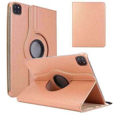 360 Rotating PU Leather Case Cover For Apple iPad Pro 12.9" (2021) 5th Gen Rose Gold