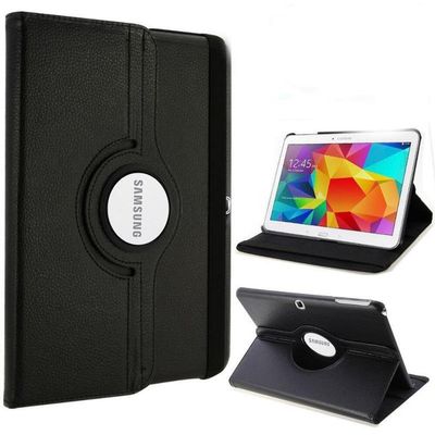 360 Rotating Leather Case Cover For Samsung Galaxy Tab 4 10.1 SM-T530 /T531/T535 (Black)