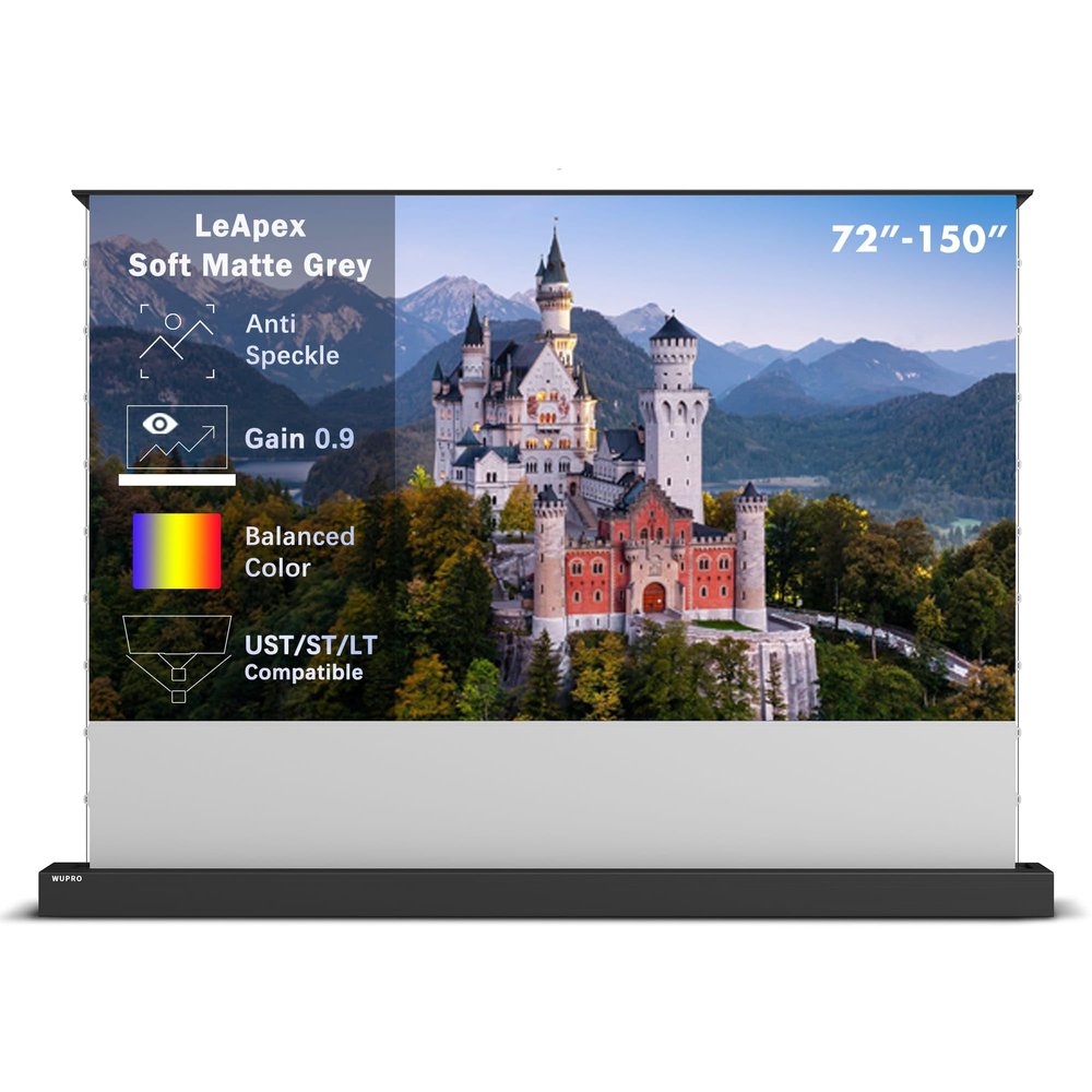 2023 Wupro New Electric Retractable Projector Screen Soft Matte Grey Fixed Frame Anti-Light Projection Device 4K HD Smart TV Screens 72 inch