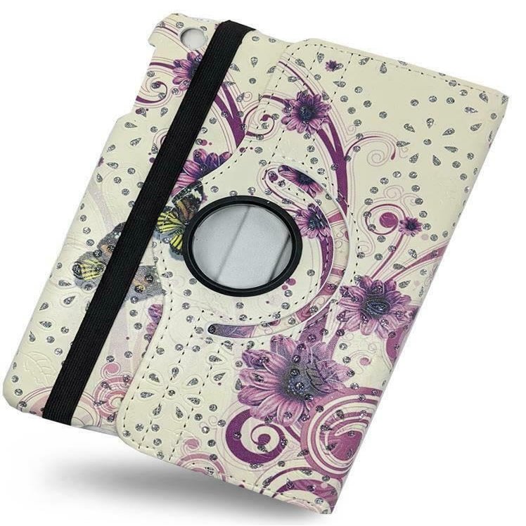 360 Rotating Leather Case Cover For Samsung Galaxy Tab A 10.1 (2019) T510 / T515 Purple Flower