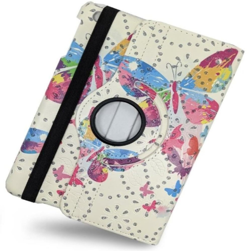 360 Rotating Leather Tablet Case Cover For Apple iPad (2022) 10.9'' 10th Gen Rainbow Butterfly Tablet Protector For Apple iPad 10.9'' 2022