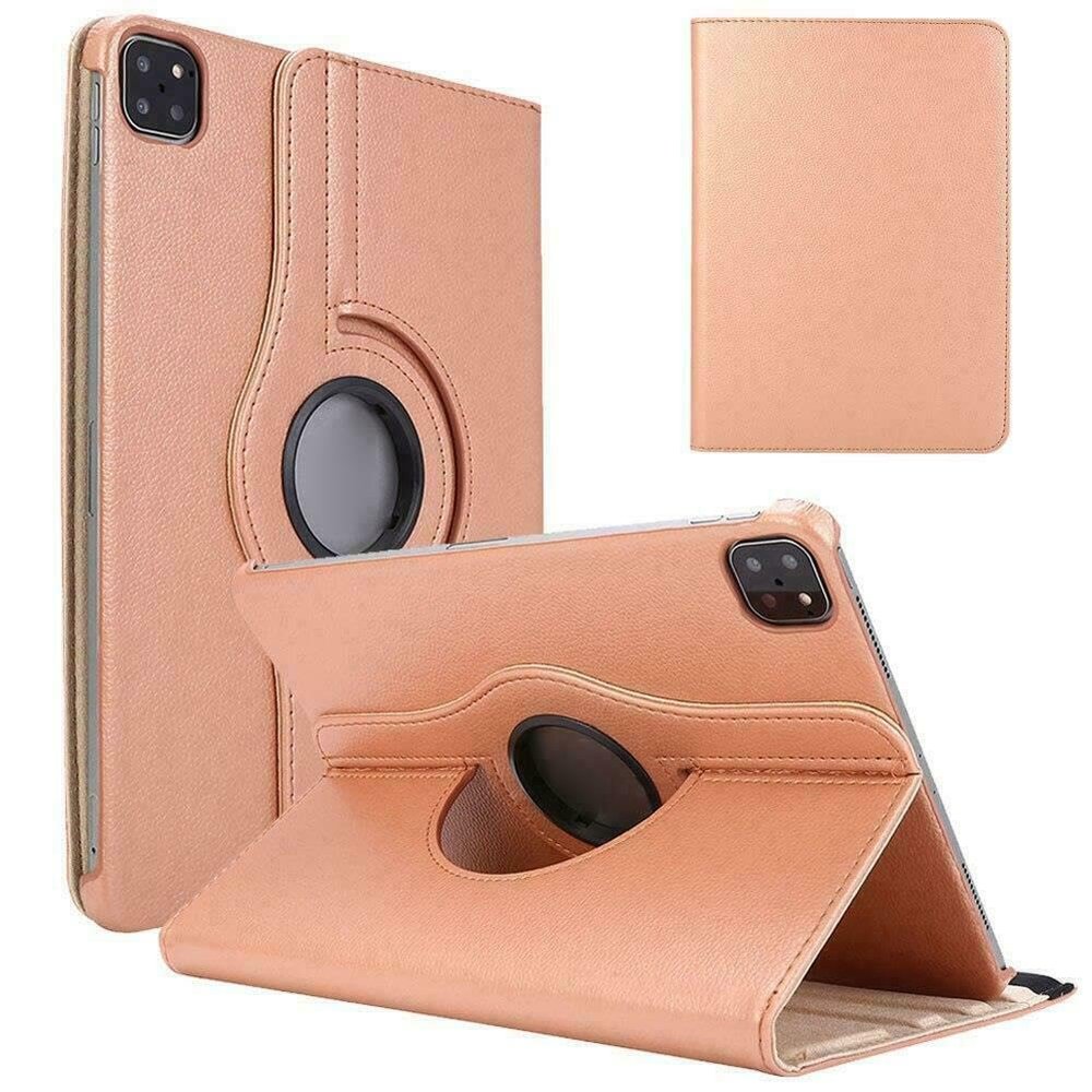 360 Rotating PU Leather Case Cover For Apple iPad Pro 12.9" (2020) 4th Gen Rose Gold