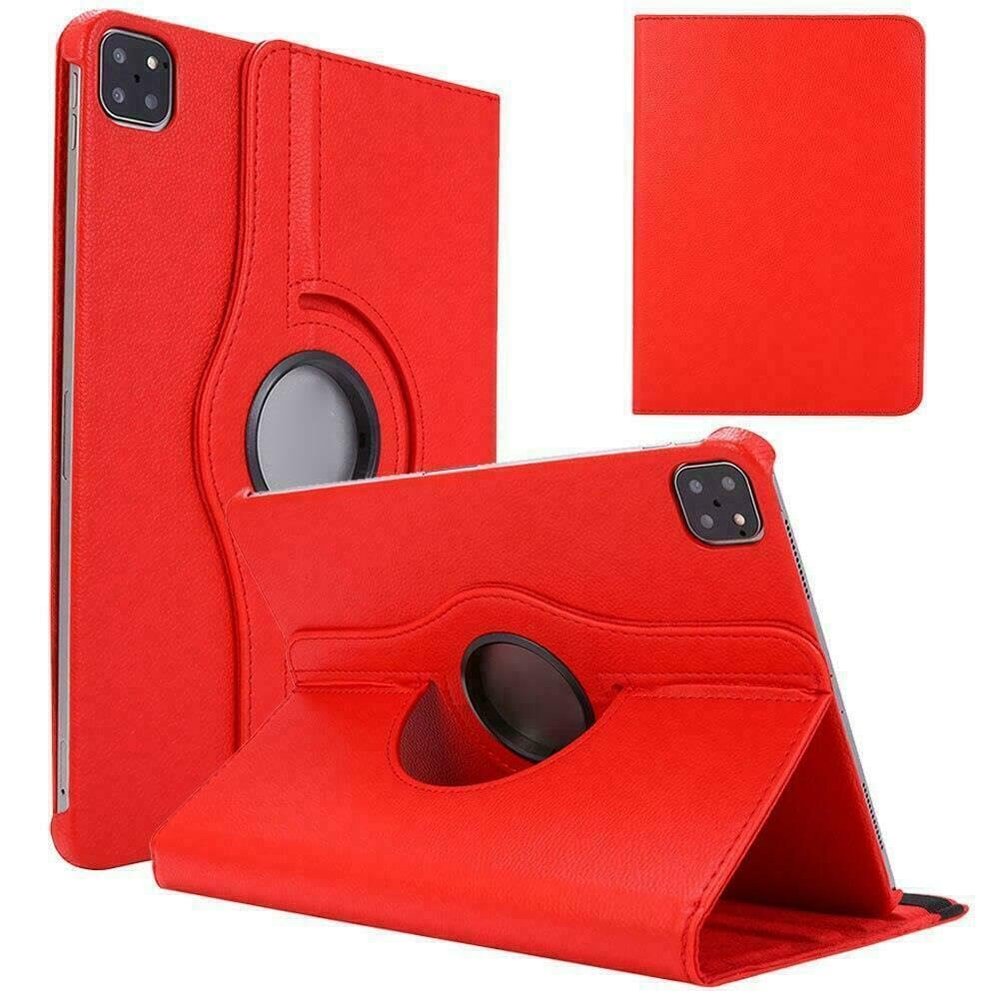 360 Rotating PU Leather Case Cover For Apple iPad Pro 12.9" (2021) 5th Gen Red
