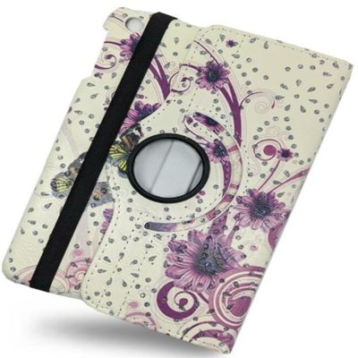 360 Rotating Leather Case Cover For Samsung Galaxy Tab A7 10.4 (2020) T500 /T505 Purple Flower
